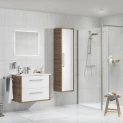 TIGER Boston Kolomkast Chalet Eik Rvs 40cm -Badkamerartikelen Winkel 123 1015