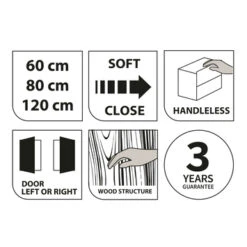 TIGER S-line Spiegelkast Chalet Eik 120cm -Badkamerartikelen Winkel 123 1074