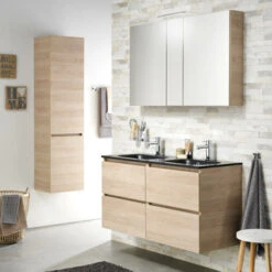 TIGER S-line Spiegelkast 120 Naturel Eik -Badkamerartikelen Winkel 123 1081