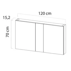 TIGER S-line Spiegelkast 120 Naturel Eik -Badkamerartikelen Winkel 123 1083