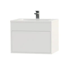 Tiger Helsinki Badkamermeubel 60 Cm Hoogglans Wit Met Wastafel Polybeton Wit -Badkamerartikelen Winkel 123 1157