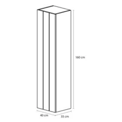 Tiger Maryport Hoge Kolomkast 40 Cm Mat Wit Met Matzwarte Greep -Badkamerartikelen Winkel 123 1169