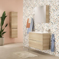 Tiger Badmeubelset Pocket 80 Cm Met 2 Lades Naturel Eik -Badkamerartikelen Winkel 123 1172
