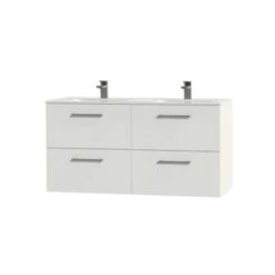 Tiger Badkamermeubel Studio 120cm Hoogglans Wit Met Ronde RVS Greep 7 Tiger Badkamermeubel Studio 120cm Hoogglans Wit Met Ronde RVS Greep -Badkamerartikelen Winkel 123 1206