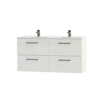 Tiger Badkamermeubel Studio 120cm Hoogglans Wit Met Ronde RVS Greep 5 Tiger Badkamermeubel Studio 120cm Hoogglans Wit Met Ronde RVS Greep - Afbeelding 3