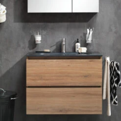 Tiger Badmeubel Karlo Chalet Eik Met Zwarte Wasbak 80 Cm 14 Tiger Badmeubel Karlo Chalet Eik Met Zwarte Wasbak 80 Cm -Badkamerartikelen Winkel 123 1211