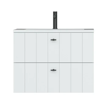 Tiger Maryport Badkamermeubelset 80 Cm Mat Wit Met Wit Glanzende Polybeton Wastafel En Matzwarte Grepen 5 Tiger Maryport Badkamermeubelset 80 Cm Mat Wit Met Wit Glanzende Polybeton Wastafel En Matzwarte Grepen - Afbeelding 3