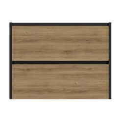 Tiger Reverse Meubelset 80 Cm Met 2 Lades Chalet Eik / Mat Zwart Inclusief Quadro Wastafel Mat Zwart -Badkamerartikelen Winkel 123 1270