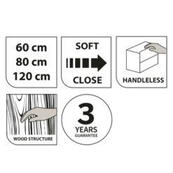 Tiger Reverse Meubelset 80 Cm Met 2 Lades Chalet Eik / Mat Zwart Inclusief Quadro Wastafel Mat Zwart -Badkamerartikelen Winkel 123 1275