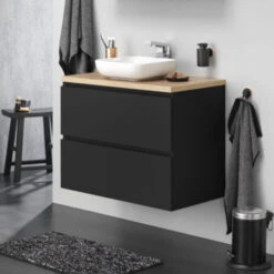 Tiger Karlo Badkamermeubel 80cm Mat Zwart Met Eiken Wasblad En Keramische Waskom 23 Tiger Karlo Badkamermeubel 80cm Mat Zwart Met Eiken Wasblad En Keramische Waskom -Badkamerartikelen Winkel 123 1335