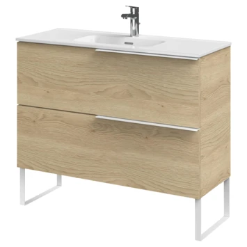 Tiger Badmeubelset Pocket 100 Cm Met 2 Lades Naturel Eik Incl. Looppoten 3 Tiger Badmeubelset Pocket 100 Cm Met 2 Lades Naturel Eik Incl. Looppoten