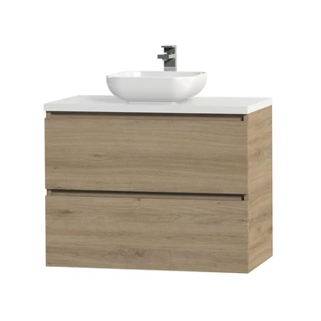 Tiger Karlo Badkamermeubelset 80 Cm Chalet Eik Met Wit Houten Wasblad En Glanzend Witte Keramische Waskom 3 Tiger Karlo Badkamermeubelset 80 Cm Chalet Eik Met Wit Houten Wasblad En Glanzend Witte Keramische Waskom