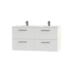 Tiger Badkamermeubel Studio 120cm Hoogglans Wit/matwit Ronde RVS Greep 7 Tiger Badkamermeubel Studio 120cm Hoogglans Wit/matwit Ronde RVS Greep -Badkamerartikelen Winkel 123 1417