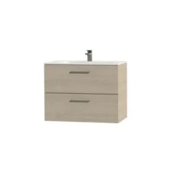 Tiger Badkamermeubel Studio 80cm Naturel Eik/matwit Met RVS Greep 7 Tiger Badkamermeubel Studio 80cm Naturel Eik/matwit Met RVS Greep -Badkamerartikelen Winkel 123 1420