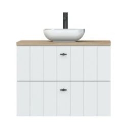 Tiger Maryport Badkamermeubelset 80 Cm Mat Wit Met Licht Eiken Wasblad, Keramische Opzetkom En Matzwarte Grepen 22 Tiger Maryport Badkamermeubelset 80 Cm Mat Wit Met Licht Eiken Wasblad, Keramische Opzetkom En Matzwarte Grepen -Badkamerartikelen Winkel 123 1427