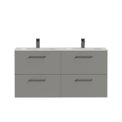 Tiger Badkamermeubel Studio 120cm Matgrijs/mat Wit Met Ronde Greep