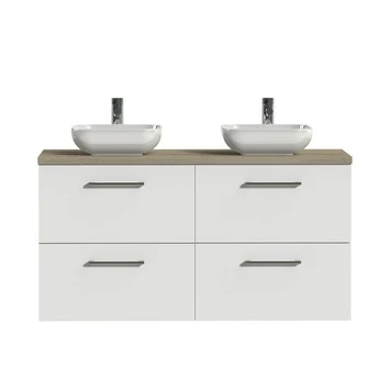 Tiger Badkamermeubel Studio 120cm Hoogglans Wit/witte Waskom Met Ronde Greep 3 Tiger Badkamermeubel Studio 120cm Hoogglans Wit/witte Waskom Met Ronde Greep