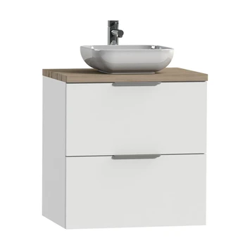 Tiger Badkamermeubel Studio 60cm Hoogglans Wit/witte Waskom Met Profielgrepen 4 Tiger Badkamermeubel Studio 60cm Hoogglans Wit/witte Waskom Met Profielgrepen - Afbeelding 2