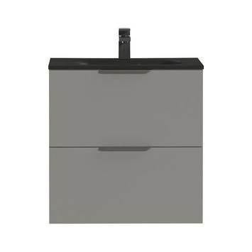 Tiger Badkamermeubel Studio 60 Cm Mat Grijs Met Polybeton Wastafel Mat Zwart En Profielgrepen 3 Tiger Badkamermeubel Studio 60 Cm Mat Grijs Met Polybeton Wastafel Mat Zwart En Profielgrepen