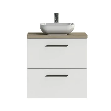 Tiger Badkamermeubel Studio 60cm Hoogglans Wit/witte Waskom Met Ronde Greep 3 Tiger Badkamermeubel Studio 60cm Hoogglans Wit/witte Waskom Met Ronde Greep