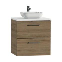 Tiger Badkamermeubel Studio 60cm Chalet Eik/witte Waskom Met Vierkante Greep 12 Tiger Badkamermeubel Studio 60cm Chalet Eik/witte Waskom Met Vierkante Greep -Badkamerartikelen Winkel 123 1512