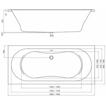Sealskin Duobad Optimo Acryl 80x180x48 Cm 4 Sealskin Duobad Optimo Acryl 80x180x48 Cm - Afbeelding 2