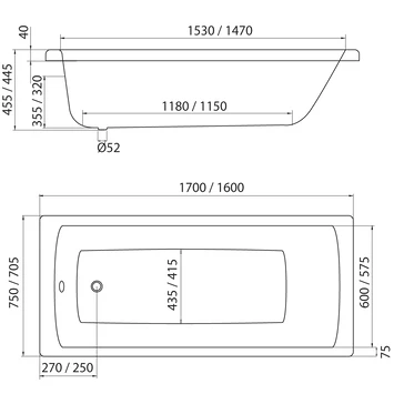 Sealskin Bad Trend Acryl 70x160x45 Cm 4 Sealskin Bad Trend Acryl 70x160x45 Cm - Afbeelding 2