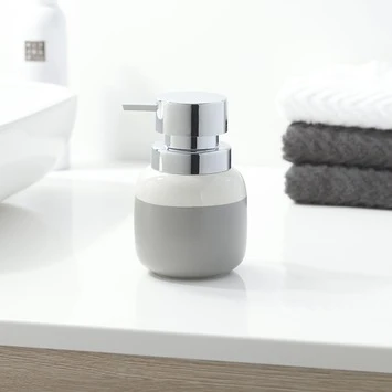 Sealskin Zeepdispenser Sphere Lichtgrijs Keramiek 5 Sealskin Zeepdispenser Sphere Lichtgrijs Keramiek - Afbeelding 3