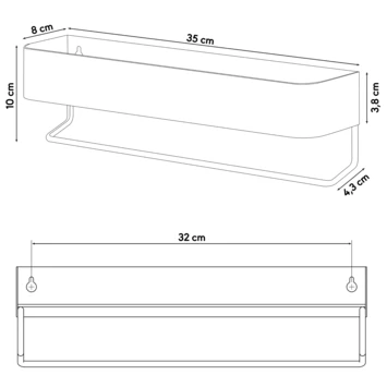 Sealskin Brix Wandrek Met Handdoekrek 35 Cm Wit 14 Sealskin Brix Wandrek Met Handdoekrek 35 Cm Wit - Afbeelding 12