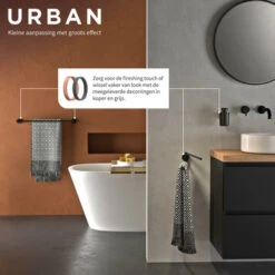 Tiger Handdoekhouder Urban 2-Armig Zwart -Badkamerartikelen Winkel 123 1838