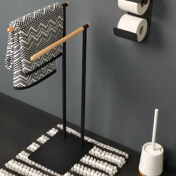 Sealskin Handdoekrek Brix Metaal Zwart -Badkamerartikelen Winkel 123 1845