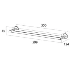 Tiger Handdoekhouder Noon Dubbel Zwart -Badkamerartikelen Winkel 123 1884