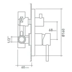 Van Marcke Douchekraan Cocoon Inbouw Chroom Met Wisselknop -Badkamerartikelen Winkel 123 202
