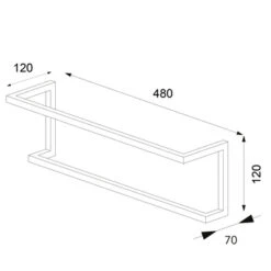 Sealskin Carré Handdoekrek 48 Cm Zwart -Badkamerartikelen Winkel 123 2047