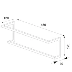 Sealskin Carré Handdoekrek 48 Cm Zwart -Badkamerartikelen Winkel 123 2049