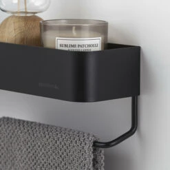 Sealskin Plank- En Handdoekhouder Brix Zwart -Badkamerartikelen Winkel 123 2060