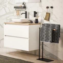 Sealskin Plank- En Handdoekhouder Brix Zwart -Badkamerartikelen Winkel 123 2063