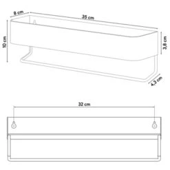 Sealskin Plank- En Handdoekhouder Brix Zwart -Badkamerartikelen Winkel 123 2067