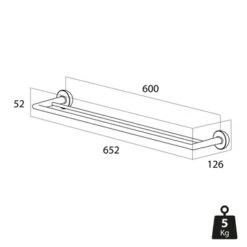 Tiger Handdoekhouder Cooper Dubbel -Badkamerartikelen Winkel 123 2076