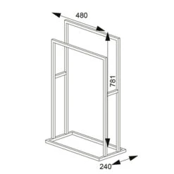 Sealskin Carré Handdoekrek Vrijstaand Zwart -Badkamerartikelen Winkel 123 2111