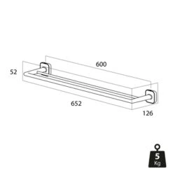 Tiger Handdoekhouder Carv Dubbel Zwart -Badkamerartikelen Winkel 123 2138