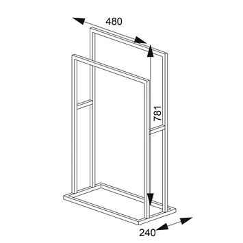 Sealskin Carré Handdoekrek Vrijstaand Wit 7 Sealskin Carré Handdoekrek Vrijstaand Wit - Afbeelding 5