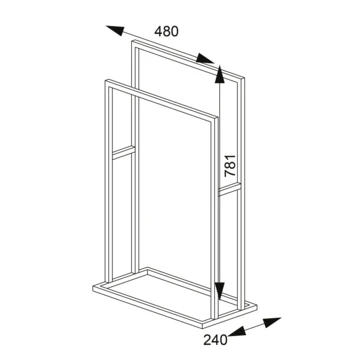 Sealskin Carré Handdoekrek Vrijstaand Wit 11 Sealskin Carré Handdoekrek Vrijstaand Wit - Afbeelding 9
