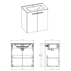 Atlantic Badmeubel Clara 60cm Twee Deuren Wit 7 Atlantic Badmeubel Clara 60cm Twee Deuren Wit -Badkamerartikelen Winkel 123 232