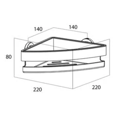Tiger Noon Hoek Douchemand 22 X 8 X 22 Cm Chroom -Badkamerartikelen Winkel 123 2325