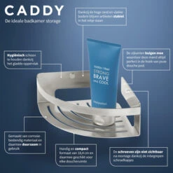 Tiger Caddy Hoekkorf Klein RVS 18 Tiger Caddy Hoekkorf Klein RVS -Badkamerartikelen Winkel 123 2338