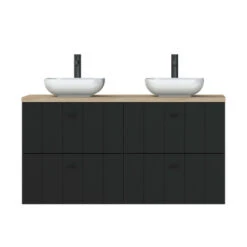 Tiger Maryport Badkamermeubelset 120 Cm Mat Zwart Met Licht Eiken Houten Wasblad, Keramische Opzetkommen En Matzwarte Grepen 16 Tiger Maryport Badkamermeubelset 120 Cm Mat Zwart Met Licht Eiken Houten Wasblad, Keramische Opzetkommen En Matzwarte Grepen -Badkamerartikelen Winkel 123 259