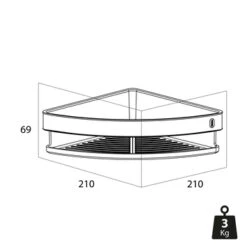 Tiger Hoekdouchemand Cooper 21 Cm RVS/zwart -Badkamerartikelen Winkel 123 2882