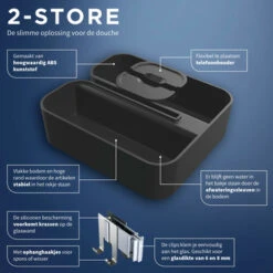 Tiger Douchemand Voor Douchewand 2-store Zwart -Badkamerartikelen Winkel 123 2939