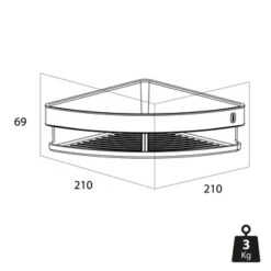 Tiger Hoekdouchemand Carv 21 Cm Zwart -Badkamerartikelen Winkel 123 2972